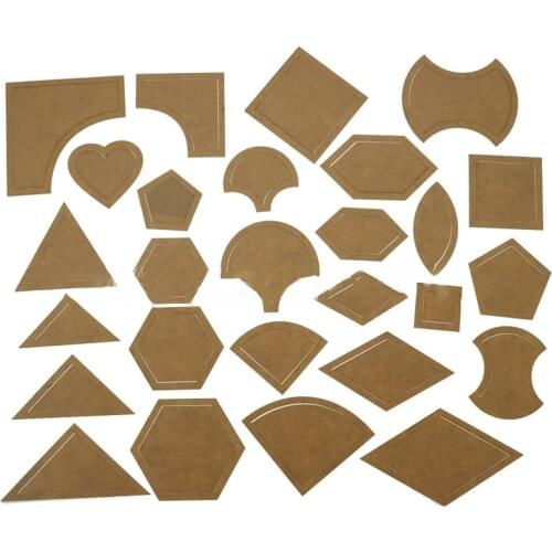 54pcs DIY Patchwork Templates Transparent Acrylic Durable Cloth Quilting Supply Handcraft Sewing Patchwork Template Leather Tool