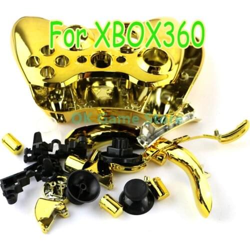 6sets/lot High Quality Chrome Handle Housing Shell Case with button set for xbox360 xbox 360 Wireless Controller