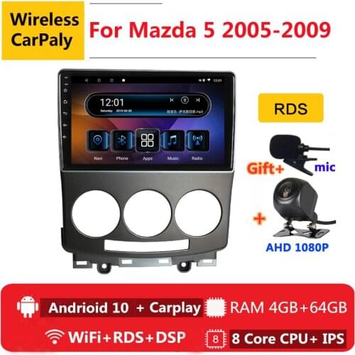 2 din 8 core android 10 car radio auto stereo for Mazda 5 2 CW 2005 2006 2007 2008 2009 navigation GPS DVD Multimedia Player