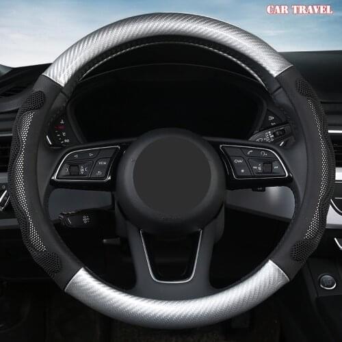 CAR TRAVEL Microfiber Leather Car Steering Wheel Cover For Nissans Qashqai Xtrail t32 Juke Note Tiida Almera Rogue Almera