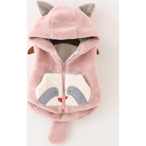 Brand Baby Girl Waistcoat 2019 Winter New Toddler Girl Cartoon Cat Vests Coats Kids Girls Hooded Warm Coat Jackets Baby Clothes