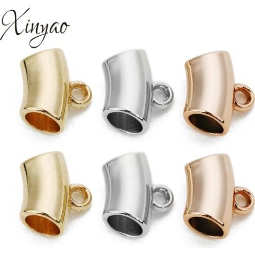 XINYAO 50pcs/lot Gold Rose Gold Color CCB Tube Beads Loose Spacer Connectors Fit Bracelets Necklace Diy Jewelry Making