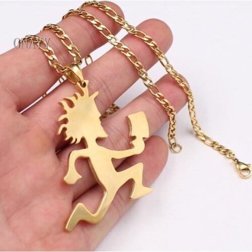 GNAYY stainless steel Big 2'' HATCHETMAN ICP Pendant Necklace NK Curb chain 24'' 4MM