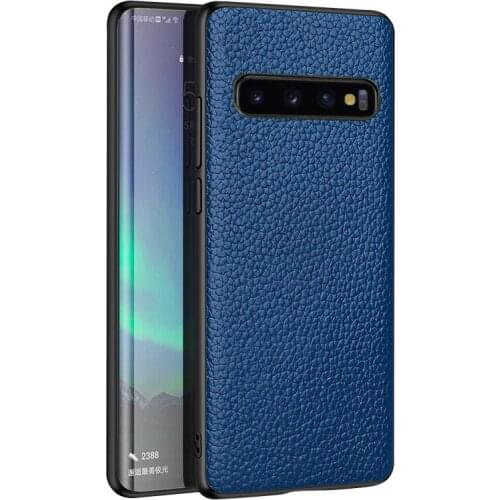 Phone Case For Samsung Galaxy A5 A7 A8 Plus J6 2018 J5 J7 2017 Litchi Texture Cowhide Genuine Leather Anti-collision Cover Capa