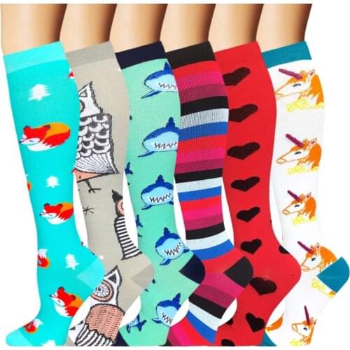 58 Styles Compression Stockings Long Golfs Tube Unisex Sports Leg Pressure Running Travel Compress Women Men Socks Animals