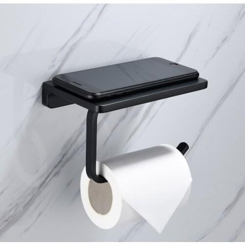 Zinc alloy paper roll holder, bathroom flat paper towel holder, toilet shelf, mobile phone paper roll, toilet paper towel hook