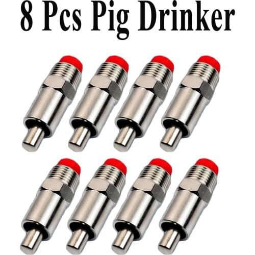 8PCS Nipple Drinker Stainless Steel Piglet Farm Sow Drinking Tools Automatic Water Waterer Watering Veterinary Livestock