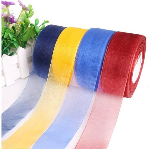 Multi Colors 38mm Organza Ribbons Apparel Sewing Tape Accessory Chiffon Fabric Ribbons For DIY Gifts Wedding Decoration 50Yards