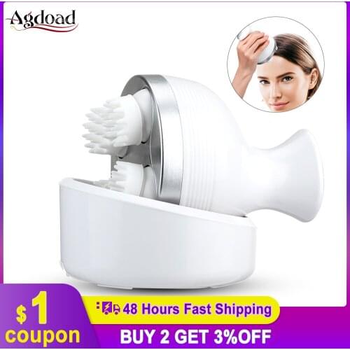 Electric Head Massager 3D Scalp Massager for Hair Growth Body Deep Tissue Kneading Relax Head Massage Instrument Soft Silicone