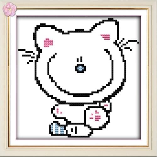 Joy sunday Little cat Animal Series 11CT14CT DIY cross stitch Home Decor Needlework counted crafts cross stitch kit