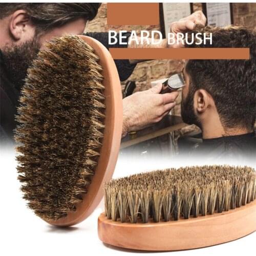 Natural Boar Bristle Beard Brush For Men cepillo barba shaving brush To Comb Mustache escova de cabelo brosse poil de sanglier