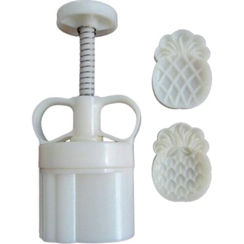 New 50g Barrel Mooncake Mold with 2 Pineapple Cloud Stamps Green Bean Pastry Mould