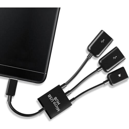 New Micro USB HUB 3 Port Micro USB For Android Tablet Computer PC Samsung Galaxy Power Charging OTG Hub Cable Connector Spliter
