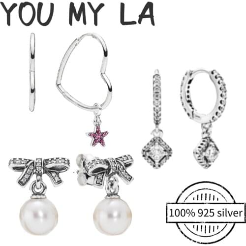 925 Sterling Silver Earring Fine Jewelry For Women Girlfriend Anniversarys day Gift Fit Original Pando Luxury Trend Earrings