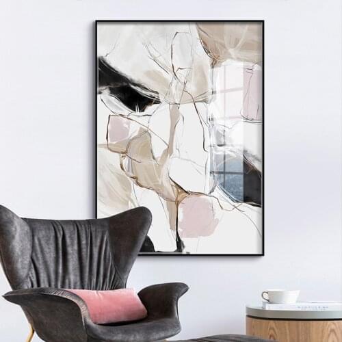 Modern Abstract Beautiful Colorful pink Canvas Painting Wall Art for living room Nordic Print Scandinavian Decoration Picture