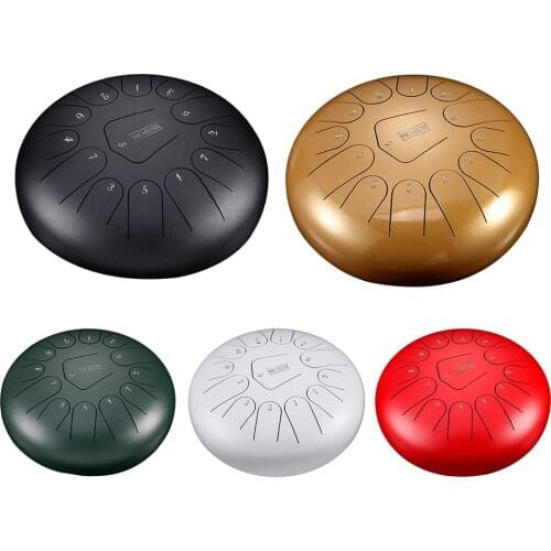 13-note 12-inch Steel Tongue Drum With 1 Pair Of Mallets For Music Education Mind Healing Yoga Meditation Relax