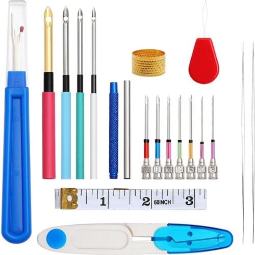 Embroidery Starter Kit Cross Stitching Sewing Kit Includes Embroidery Stitching Punch Needle Set Home Tool