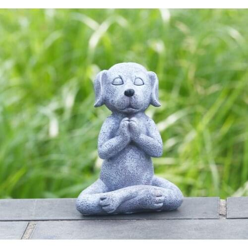 Meditation Dog Cat Frog Cat Praying Statue Garden Figurine Zen Garden Decoration Outdoor Sculpture Home Decor Indoor Ornaments