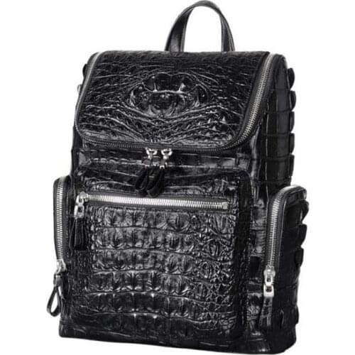 Dae New large capacity men backpack Male Thai crocodile skin travel bag 15 inches Genuine leather Men computer men backpacks