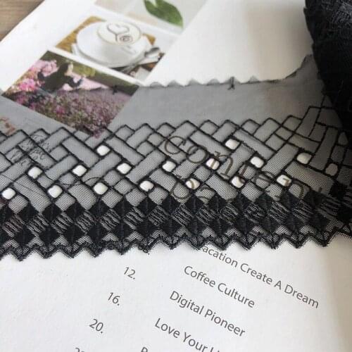 30Meters Black White Lace Trim High Quality DIY Craft Mesh Net Sewing Dress Clothing Accessorie Grid Fabric