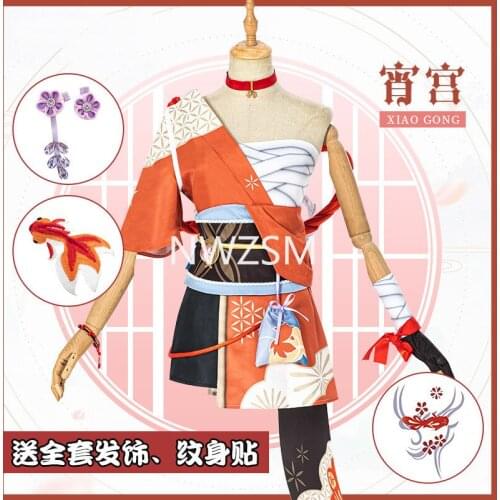 Game Genshin Impact Yoimiya Cosplay Costume Female Fashion Combat Uniform Activity Party Role Play Clothing