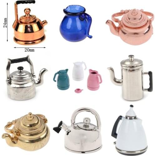 1PCS MINI Cute Kettle Simulation Teapot Model Toys for Doll House Decoration 1/12 Dollhouse Miniature Accessories