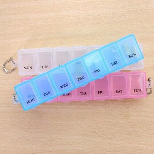 1pc Weekly 7 Days Portable Box For Tablet Pill Medicine Storage Organizer Tablet Container Case