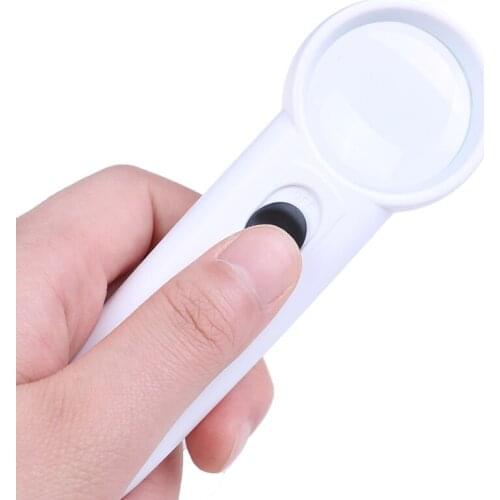 15X Portable Handheld Glass Loupe Magnifier Magnifying Glass Pocket Tool Professional With 2 LED Light