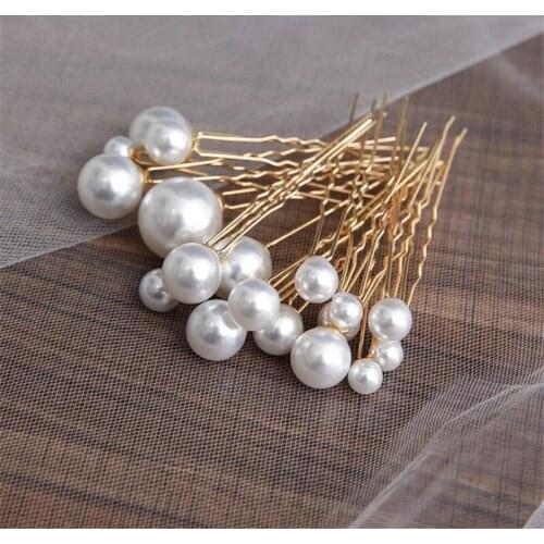 18pcs Hair Stick U Shaped Wedding Elegant Pearl Hair Stick Headdress Hairpin Accessories for Bridal Wedding Hair Accessories