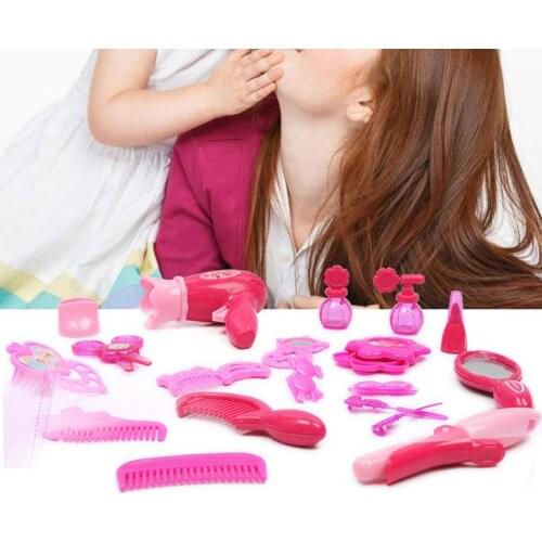 19Pcs/17Pcs Hairdressing Play Toys Simulation Pretend Play Children Gift Hairdryer Comb Model Toy for Gift
