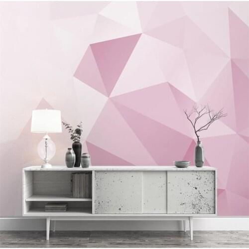 Milofi custom 3D wallpaper mural modern three-dimensional geometric pink background wall living room bedroom decoration painting