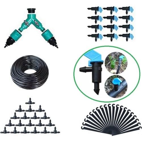40m 4/7mm Garden Hose 30pcs Flag Drippers Emitter Home Garden Bonsai Flower Seeds Micro Irrigation Systems Kits