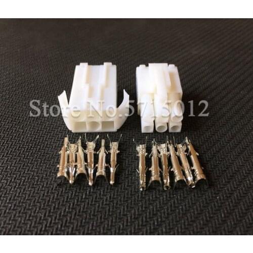 5set 6 Hole Female And Male Small Tamiya Connector Set Kits Mini Tamiya Set EL 4.5MM Socket Plug With 6 Way 6 Pin 6P
