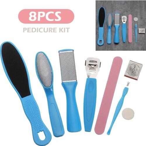 8pcs Foot File Callu Remover Feet File Set Nail Pedicure Remover Scrubber Set Kit Rasp Plier Exfoliating For Beauty Foot Care