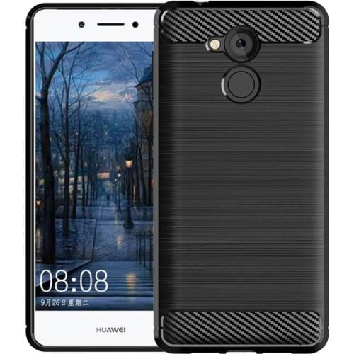Shock Absorption Cover Soft TPU Anti Scratch Carbon Fiber Back Original Case for Huawei Honor 6C / Enjoy 6s Cover Cases