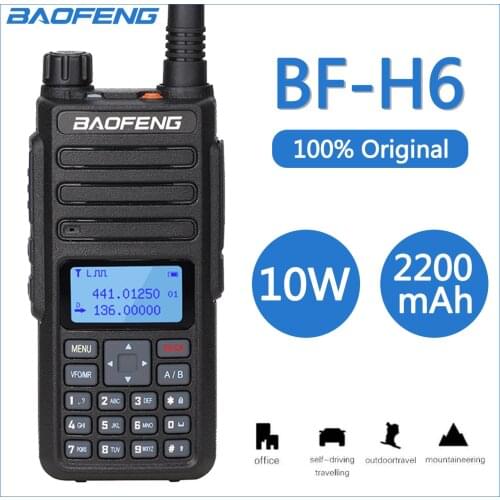 Baofeng BF-H6 Walkie-Talkie 10W High Power Ham Radios Dual band UHF VHF Radios Transmitter Baofeng Two Way Radio