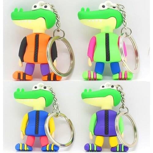 FREE SHIPPING BY DHL 100pcs/lot 2020 New Lovely Crocodile Keychains Cartoon Crocodile Keyrings Animal Key Chains Kids Gifts