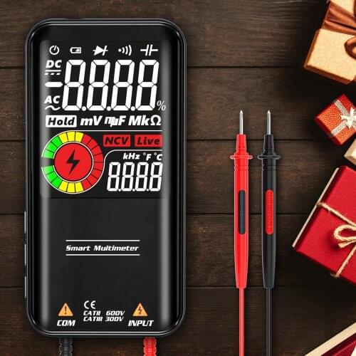 Digital Multimeter 9999 Counts 3.5"LCD Color Display Voltage Capacitor Ohm Diode NCV Hz Tester DMM Continuity Tester
