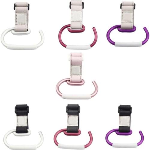 7 Colors Baby Stroller Hooks Kids Pushchair Pram Hanger Carabiner Shopping Bag Clip Rotatable Hook With Strap And Hook Dropship
