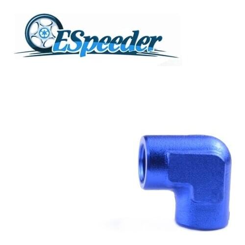 ESPEEDER Aluminum Fuel Adapter Npt 1/4" 90 Degree Female-male Elbow Adaptors Blue