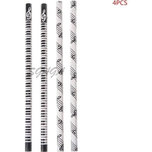 4pcs Musical Note Pencil HB Standard Pencil Music Stationery Piano Notes School Student Gift