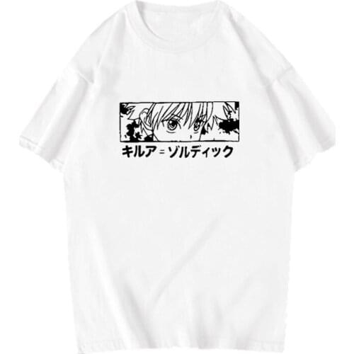 Summer Clothes Hunter X Hunter Anime Kawaii Mens Womens T Shirts Tops Killua Zoldyck Devil Eye Short Sleeve Casual Couple Outfit