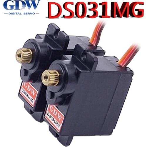 GDW DS031MG 9g 12g Metal Gear Micro Mini Digital Servo High Speed Angle 180 for 450 Helicopter Fix-wing RC Auto Robot Arm