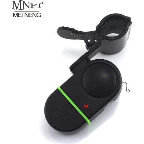 MNFT NEW 1PCS Black Electronic LED Light Fish Bite Sound Alarm Bell Clip On Fishing Rod