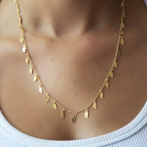 Fashion collana vintage Simple Temperament fashion Leaves pendant maxi necklace female bijouterie bijoux femme ornamentation