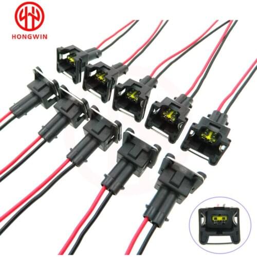 10pcs Waterproof EV1 Fuel Injector Plugs Connector For Bosch440cc 650cc 850cc 1000cc Fuel Injector With Pin and Wire