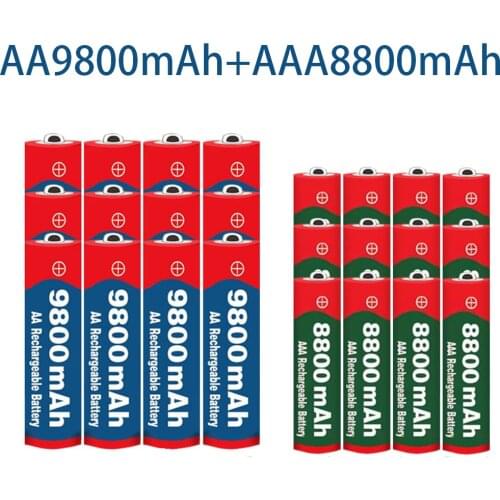2021 New 1.5V AA 9800 mAh+1.5V AAA 8800 mAh Alkaline1.5V Rechargeable Battery For Clock Toys Camera battery