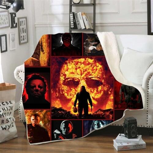 Firing Man3D Printed Gothic Fleece Blanket For Beds Thick Quilt Fashion Bedspread Sherpa Throw Blanket Adutls Kids Dropship