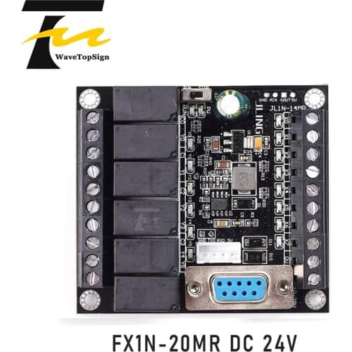 WaveTopSign DC 24V PLC Regulator FX1N-20MR Industrial Control Board Prog