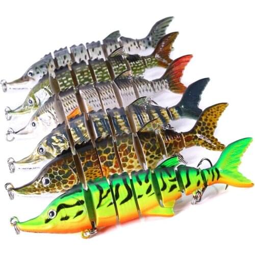 11cm 16g Sinking Wobblers Fishing Lure Wobbler Jointed Swimbait 7Segment 3d Eyes Hard Bait Casting Trolling Pike Deep Diving